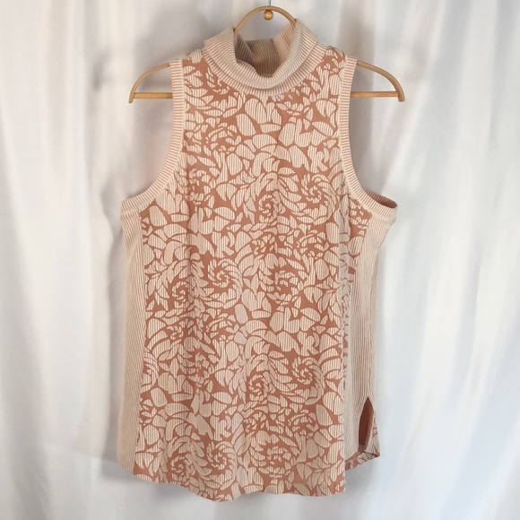 Anthro Meadow Rue Sleeveless Turtleneck Floral Detail Size XL - Picture 4 of 16